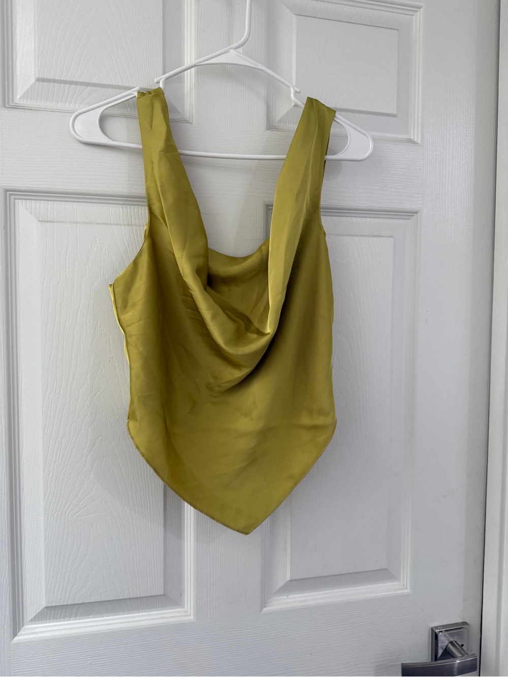 Rachel Zoe Draped Chartreuse/Olive Cowl Neck Tank